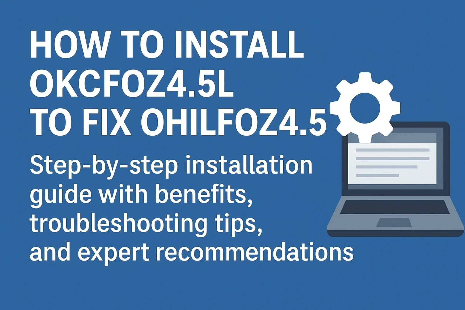 How to Install Okcfoz4.5l to Fix Ohilfoz4.5l – A Complete Guide